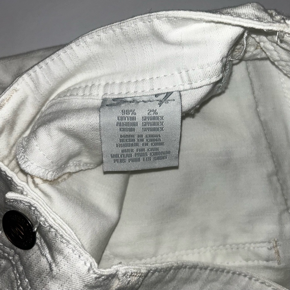 NWT Seven7 Jeans‎ Womens Size 12 White Bootcut Flap Pocket Distressed Boho Chic - Picture 7 of 8